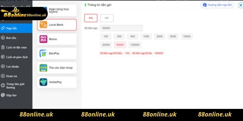Hướng dẫn chi tiết cách nạp tiền 88online chuẩn xác nhất